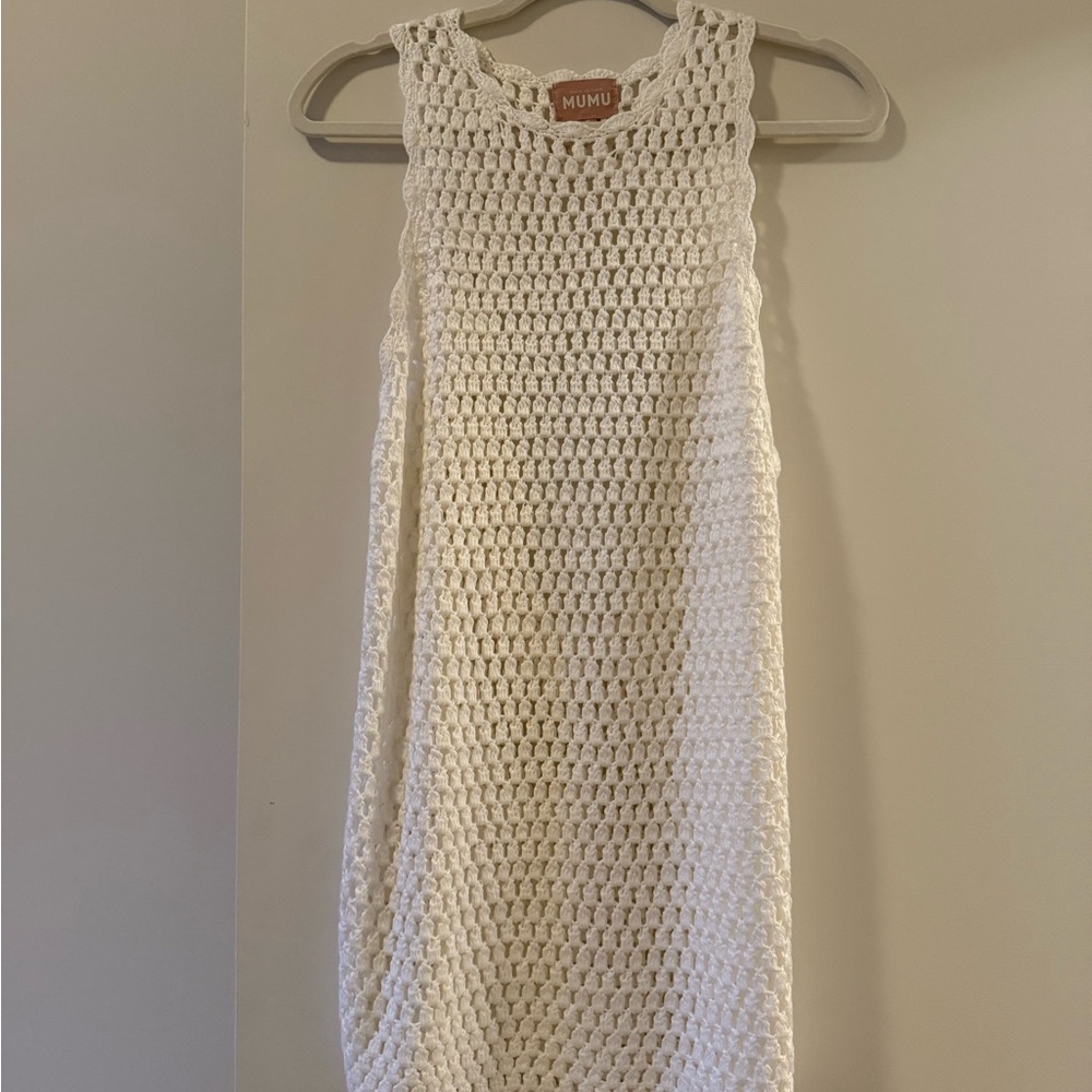 Show Me Your MuMu White Crochet swim coverup